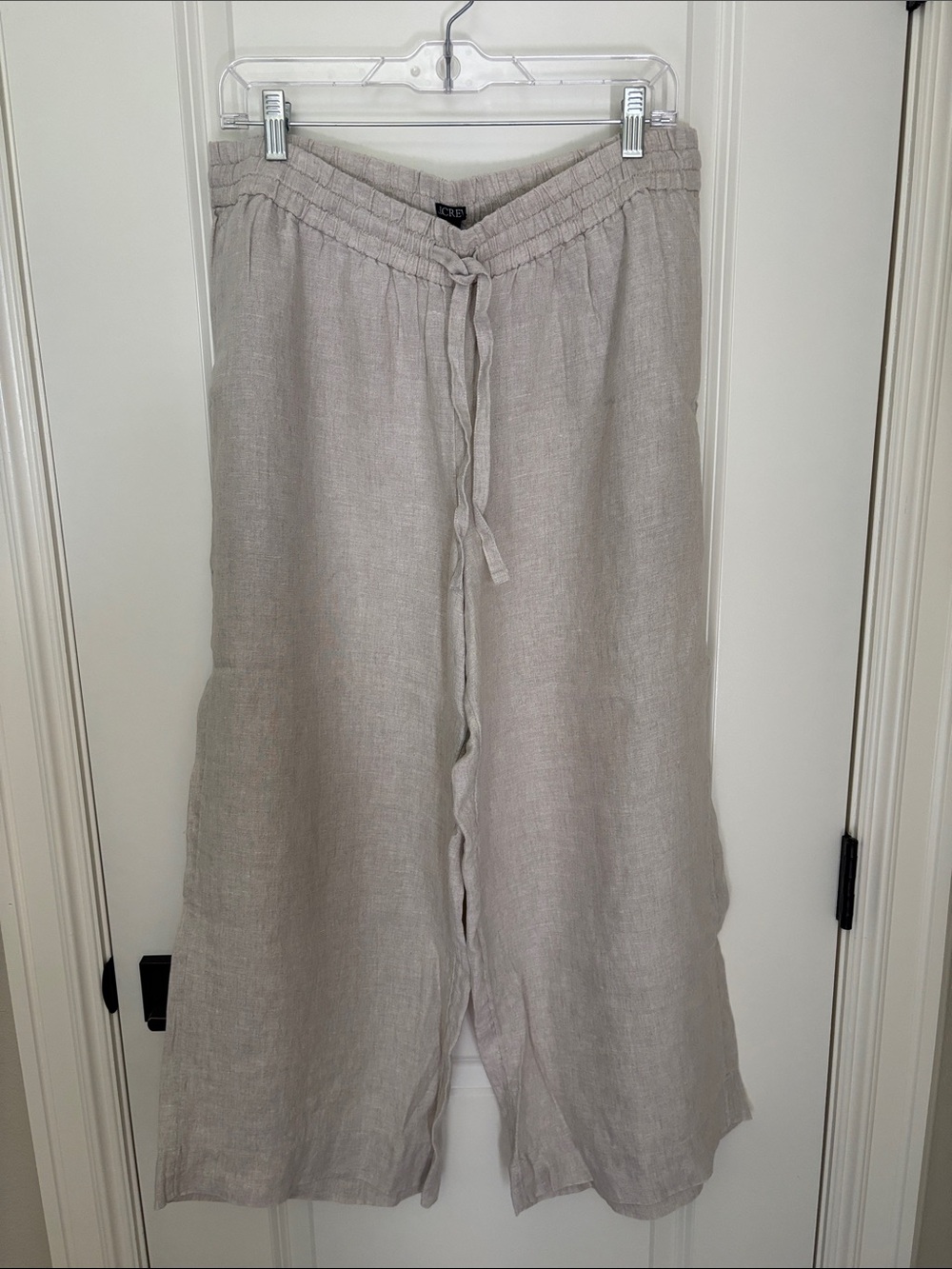 J. Crew Relaxed Linen Drawstring Pants in Light Taupe